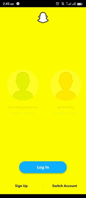 You can log in to any Snapchat account 