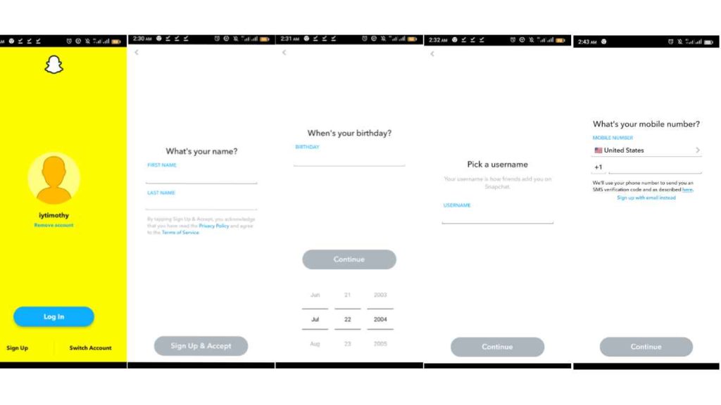 How to make another Snapchat account with the same phone number?